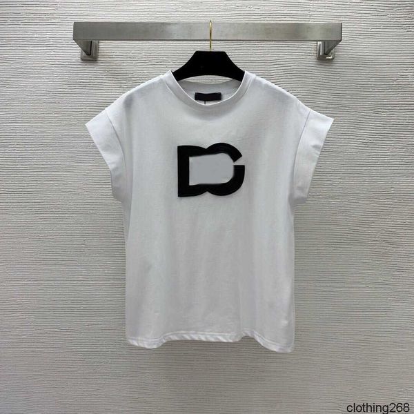 T-shirt Femme Nouveau Pur Coton Absorbant la Transpiration Respirant Mode Spectacle Polyvalent Blanc Tempérament Slim Fit Version Coréenne Mode Frontline
