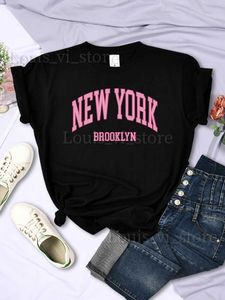 Dames T-shirt New York Brooklyn Gedrukt Dames T-shirt Vintage All-wiskunde Korte mouw Zomer Ademende T-shirts Mode Casual Dames Tops T240221