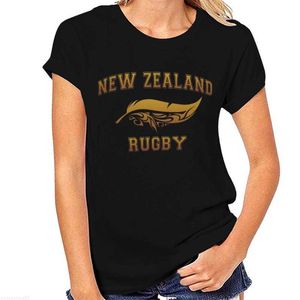 T-Shirt Femme Nouvelle-Zélande Rugby Maori Sunset Noir Drôle Femmes T-shirt Mode O Cou Personnalisé Imprimé Hommes T-shirt Unisexe Casual Streetwear Tops