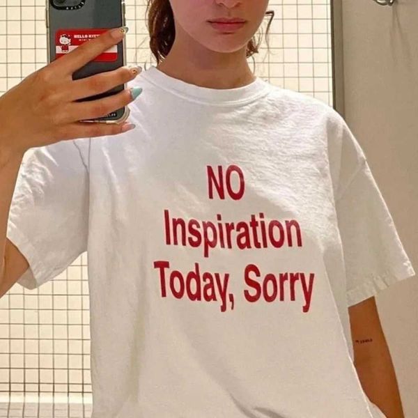 T-shirt pour femmes sans inspiration aujourd'hui désolée drôle de femme t-shirt coton de haute qualité tee-shirts vintage y2k fashion tshirt xs-3xl d240507