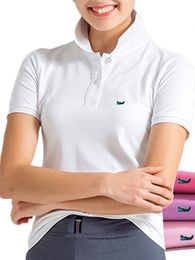 T-shirt femme en vente maille originale 100 coton été femmes polo à manches courtes dessus de chemise broderie poisson chemise t-shirts 230418