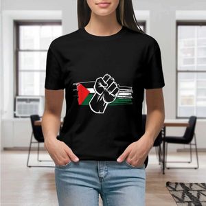 Dames T-shirt Palestijns Design Palestijnse eerste trotse Palestijnse vlag shirt Graphic shirt Casual kort zilveren vrouwelijke t-shirt maat S-4XL Y240506