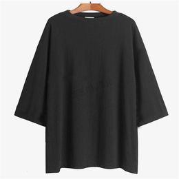 T-shirt femme grande taille 13XL 150 kg 200 kg été femmes t-shirt grand haut col rond manches courtes grande taille noir blanc décontracté lâche t-shirt 230421