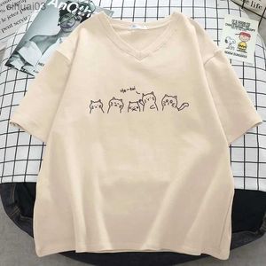 T-shirt féminin plus taille 6xl 150kg t-shirts pour femmes harajuku big size chats imprimé o cou manches courtes en vrac kawaii tshirtl2403