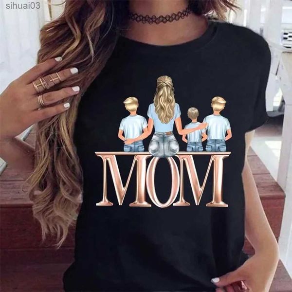 Camiseta de mujer Maycaur Maycaur Mujer camiseta Mamá con un hijo Camisa Moda Mujer Mujer Camiseta Damas Camiseta Femenina Topl2403