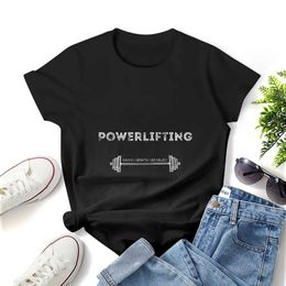 T-shirt pour femmes Powerlift Strength Training Haltier levant rétro sur les femmes T-shirt Graphique Casual Short Slved Femme T T-shirt Y240506