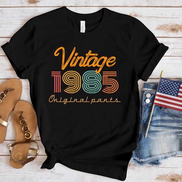 Camiseta para mujer (camiseta premium) Nueva camiseta retro de 1985, camiseta de verano para mujer, camiseta informal de manga corta con cuello redondo, camiseta 240323