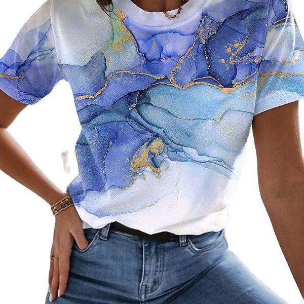 Camiseta de mujer Bonita y blusas de mujer Top de malla Ropa de mujer Trajes Camiseta de manga corta Ropa Verano 2022 Novedades Damas Casual