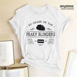 Dames T-shirt Prime Katoen Vrouwen Brief Gedrukt Tshirt op bestelling van de Peaky Bloners T-shirt Tee Camiseta Mujer Fashion Tops