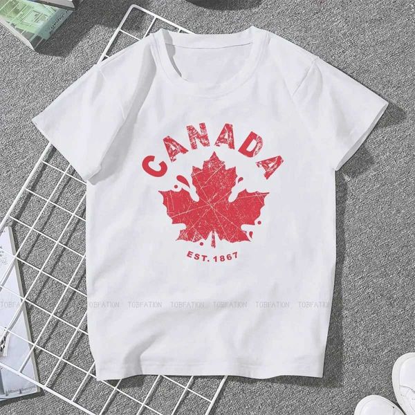 T-shirt pour femmes Tshirts EST.1867 avec drapeau canadien Maple Leaf plus récent libéral libéral du Canada Femme Slve Slve TS Y240509