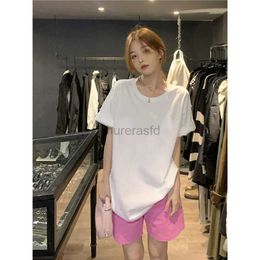 T-shirt femme Pur coton lâche BF femme étudiante vêtements de mode version coréenne Ins T-shirt blanc été à manches courtes T-shirt femme 240323