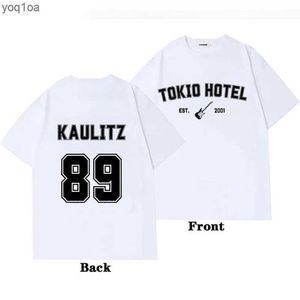 T-shirt féminin Rock Band Tokio Hotel Kaulitz Graphic Print T-shirt Punk Punk Short Sleeve Casual Hip OP Streetwear Plus Size T-shirt Womenl2403