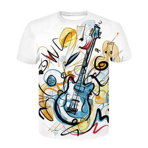 Dames T-shirt Rock Music Guitar 3D Printing T-Shirt Summer Men/Women Short Sleeveved Mode Street Style Sports Lichtgewicht Ademende tops 230403