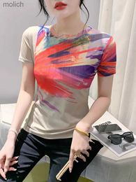 T-shirt féminin S-3xl Womens Double couche T-shirt à manches courtes à manches courtes t-shirts à manches