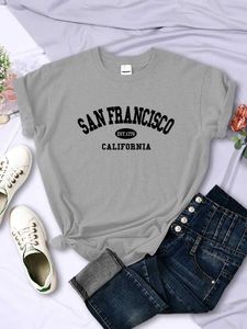 T-shirt féminin San Francisco Est.1776 California Street Womens T-shirt décontracté à manches courtes à manches courtes T-shirt personnalisés Soft T-shirtl2405