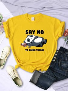 T-shirt pour femmes ne dit rien au t-shirt pour femmes de panda endormie