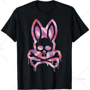 T-shirt féminin Skull et Crossbones Bad Rabbit Horror Bunny Halloween T-shirt pour femmes hommes 240423