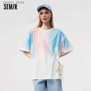 T-shirt Femme Semir T-shirt à manches courtes Femmes Mi-longueur surdimensionnée Lapin Drop-épaule Pull Trendy Summer Tie-Dye Vêtements Popular24329