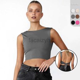 T-shirt pour femmes Sexy Tees 2024 Nouveaux vêtements y2k Pure désir sans manches sans manches