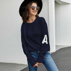 Dames t -shirt Sexy T -stukken Nieuwe damesbrief Jacquard Casual Sweater Slouchy Loose Pullover Dames trui plus size tops