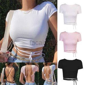 T-shirt pour femmes Sexy Tees Summer Solide arrière Back One Pice Pice Top de femme avec plate-forme de poitrine