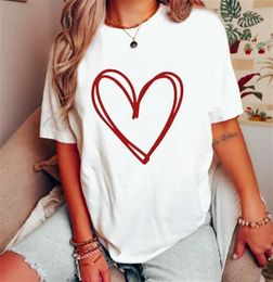 Camiseta de mujer Bases cortas de algodón Tops de algodón lindo estilo acuarela de moda