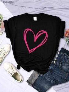Dames T-shirt Eenvoudig Roze Print Dames T-shirt Persoonlijkheid Casual T-shirts Mode All-wiskunde Korte Sle Creatieve O-hals Dames Tops 240311