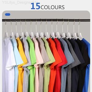 T-shirt Femme T-shirt de couleur unie 8 couleurs 2023 Nouveau court Sle Hommes / Femmes Livre lourd 200g Coton Blanc Crewneck Loose Top S-4XL L24312