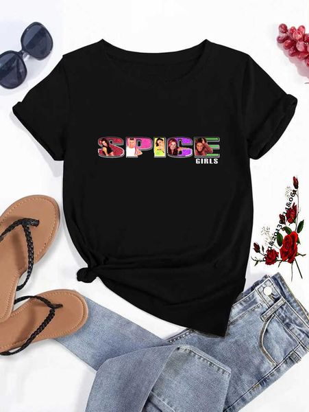 Camiseta de mujer Spice Girls Imprimir Camisetas de dibujos animados divertidos Mujeres Anime Camiseta Harajuku Graphic Top Tees Verano Casual Camisetas de manga corta Mujer P230510