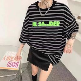 Dames s t -shirt ss baru kaus huruf bergarish hitam pria wanita atasan kasual katun cetak busa modus in kebesaran lder 230517