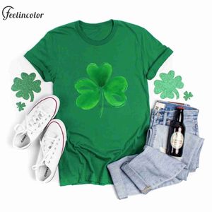 T-shirt femme St. Patricks Day Lucky Shirt Couple Trèfle vert vacances T-shirt à manches courtes haut décontracté T-shirt adulte col rond vêtements de rue 240322