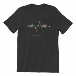 T-shirt féminin Stock Ekg Investor Trader Heartbeat Stock Market Unisexe Jersey T-shirt Imprimée Rife Mens Top T-shirts TS Strtwear Harajuku T240510