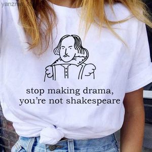 Camiseta para mujeres Deje de hacer drama, no eres un verano, una impresión de letras divertidas moda casual harajuku women camiseta y240420