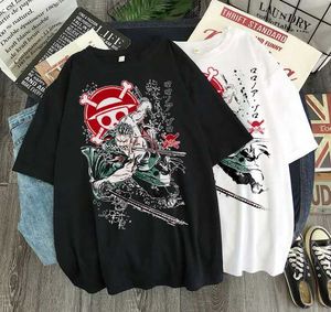 Dames T-shirt Zomer alles-in-één Luffy Sauron-patroon gedrukt op Harajuku Street Y2K Round Neck korte mouwen T-shirtl2405
