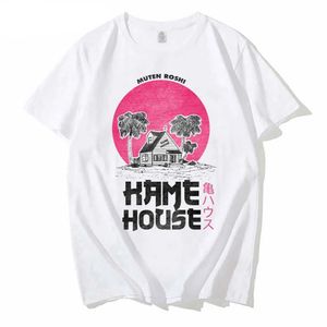 Dames t-shirt zomer mode heren oversized t-shirt turtle school kame house roze print plus size t-shirt casual streetwear big tall tops man 240423