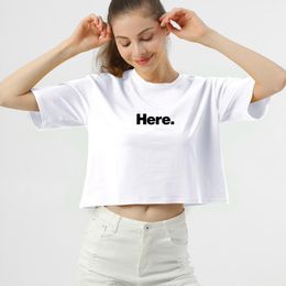 Dames t-shirt zomer hier brief base gewas t shirt los casual harajuku t-shirt dames katoen kawaii tee Koreaanse schattige shirts kleding ladie