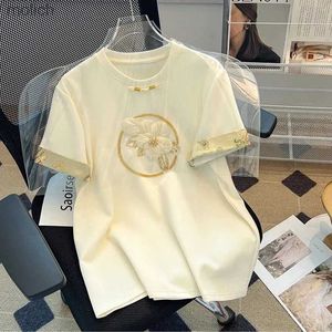 Dames t-shirt zomer korte mouwen stereo bloem t-shirt dames kleding ropa de mujer 2024 nieuwe o-neck y2k mode top van de lijn dames witte t-shirtwx