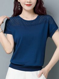 T-shirt féminin T-shirt t-shirt à manches courtes tricots pour femmes T-shirt Femme T-shirt élégant pour femmes T-shirt de robe décontractée 230331