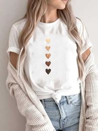 Camiseta de mujer Swt Love Heart Trend Lindo Mujeres Cortas de Slve Fashion Graphic T Camisetas de ropa impresa Tisas de dibujos animados