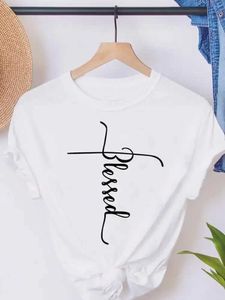 T-shirt pour femmes imprimer mignon simple slve été féminin doux graphique créatif t vêtements pour femmes vêtements dames imprimement mode t y240509