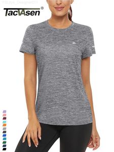 T-shirt Femme TACVASEN Été T-shirts de course à séchage rapide avec bande réfléchissante Femmes Entraînement Fitness Sports Casual T-shirts Pull Tops L24312