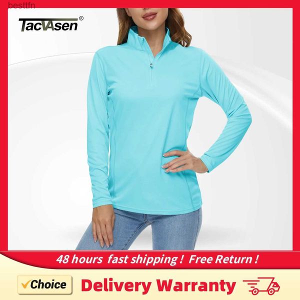 T-shirt femme TACVASEN UPF 50+ T-shirts longs à séchage rapide pour femmes Chemises de protection anti-UV/solaire Course à pied Randonnée Pêche T-shirts en plein air 240311