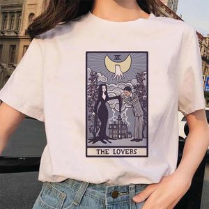 T-shirt femme carte de tarot fleur drôle temps dames dessin animé mode manches courtes été imprimé t-shirt haut motif 230106