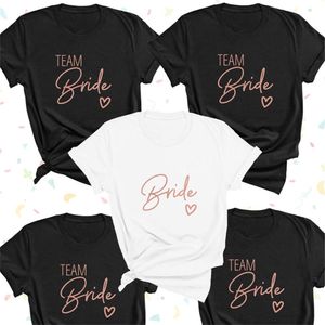 Vrouwen T-shirt Team Bruid Liefde Hart T-shirt Esthetische smaid Squad t-shirt Vrouwen Ulzzang Bruiloft Tops 1SS8 230419