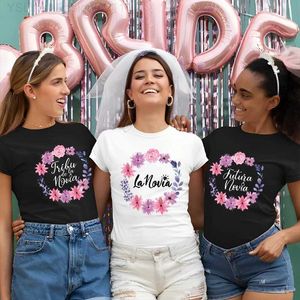 T-shirt Femme Team Bride T-shirt Bachelorette Hen Bridal Engagement Wedding Party Tops Casual Y2k Tshirt Espagnol Femmes Future Bride Squad Tees L24312