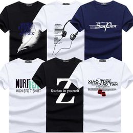 T-Shirt Femme TEXIWAS 6Pcs Nouvelle Marque De Mode Tendance Imprimer Slim Fit T-shirt Hommes Tee O-Cou Casual Hommes T-Shirt Coton T-shirts Plus La Taille M-5XL P230511