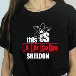 T-shirt femme The Big Bang Theory pour femmes T-shirts graphiques pour femmes drôle Harajuku This is Sheldon T-shirt coréen Top Kawaii Street Clothing cadeau 240322