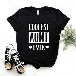 Dames T-shirt Het coolste tante bedrukte dames-T-shirt ooit casual en grappig T-shirt geschikt voor jonge meisjes en dames top-tier T-shirt hipster FS-99 240322