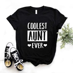 T-shirt femme Le T-shirt pour femme imprimé la tante la plus cool de tous les temps T-shirt décontracté et drôle adapté aux jeunes filles et au T-shirt haut de gamme pour femmes Hipster FS-99 240323
