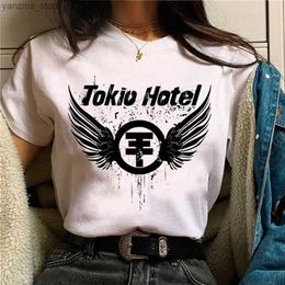 T-shirt féminin Tokio Hotel Top Kobiety Anime Harajuku Mieszna Koszulka Damska Anime Y2K Odzie Designerska Y240420